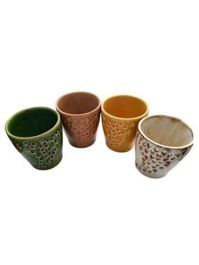 Set of 4 Citronella Candle Perforated Ceramic Luminaries